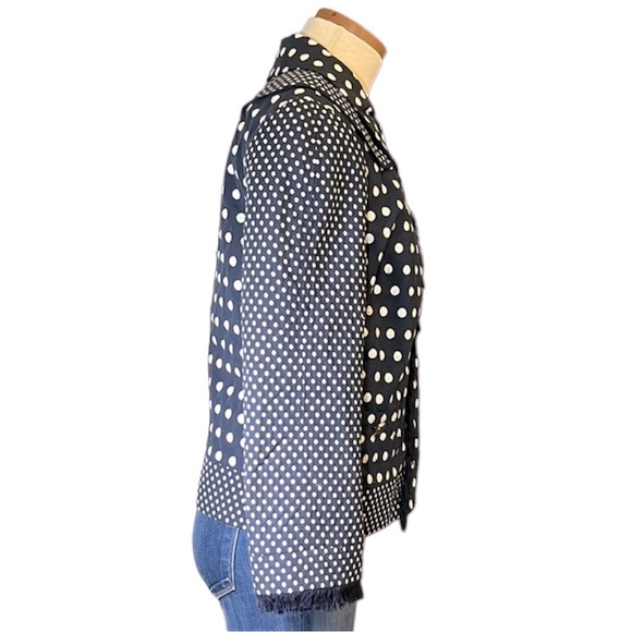 Tory Burch 'Leonora' Polka Dot Fringe Jacket, Navy Blue, size 10 - Picture 8 of 14